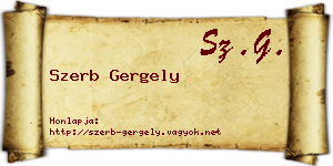 Szerb Gergely névjegykártya