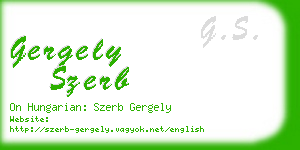 gergely szerb business card